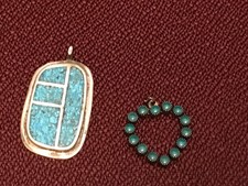 🔥HUGE Antique Fred Harvey-era Native American Cabochon Turquoise 925 Silver Lot - Additional view 3