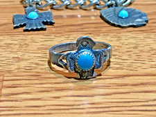 🔥Antique Fred Harvey-era Native American Cabochon Turquoise 925 Silver Lot of 3 - Additional view 9