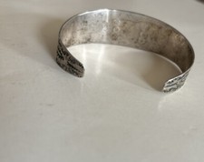 Vintage Navajo Old Pawn Fred Harvey Era Turquoise Sterling Silver Cuff Bracelet - Additional view 11