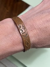 Fred Harvey Era Copper Thunderbird Cuff Bracelet Navajo Bell Trading Stamped 6