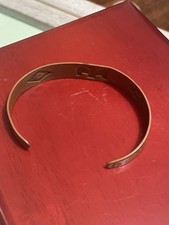 Fred Harvey Era Copper Thunderbird Cuff Bracelet Navajo Bell Trading Stamped 6