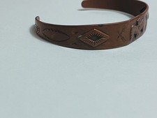 Fred Harvey Era Copper Thunderbird Cuff Bracelet Navajo Bell Trading Stamped 6