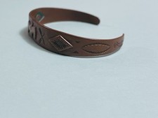 Fred Harvey Era Copper Thunderbird Cuff Bracelet Navajo Bell Trading Stamped 6