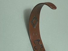 Fred Harvey Era Copper Thunderbird Cuff Bracelet Navajo Bell Trading Stamped 6
