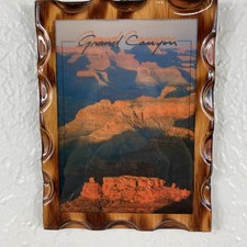 VTG Grand Canyon Wooden Plaque Picture Fred Harvey Souvenir Arizona Lacquered - Additional view 1
