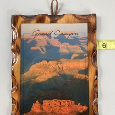 VTG Grand Canyon Wooden Plaque Picture Fred Harvey Souvenir Arizona Lacquered - Additional view 4