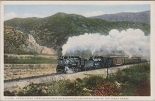 Fred Harvey Santa Fe Train Descending Cajon Pass San Bernardino CA phostint G448