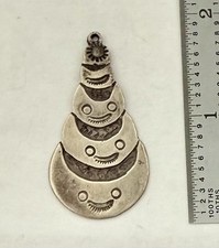 Unusual Antique Fred Harvey Sterling Silver Tooled Bag Tag Fob Pendant - Additional view 1