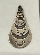 Unusual Antique Fred Harvey Sterling Silver Tooled Bag Tag Fob Pendant