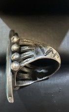 Old Pawn Fred Harvey Era Navajo Sterling Silver Turquoise Ring Sz 5 1/2 As Found - Additional view 2