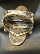 Old Pawn Fred Harvey Era Navajo Sterling Silver Turquoise Ring Sz 5 1/2 As Found - Additional view 3