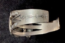 Vintage Fred Harvey Era Native American Sterling & Turquoise Cuff Bracelet, RARE - Additional view 8