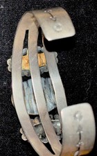Vintage Fred Harvey Era Native American Sterling & Turquoise Cuff Bracelet, RARE - Additional view 9