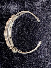 Antique Fred Harvey Era Native American Sterling & Turquoise Cuff Bracelet, RARE - Additional view 14