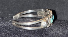 Antique Fred Harvey Era Native American Sterling & Turquoise Cuff Bracelet, RARE - Additional view 20