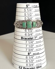 VTG Fred Harvey Era Sterling Silver Green Turquoise Small Cuff Bracelet Size 6 - Additional view 5