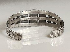 VTG Fred Harvey Era Sterling Silver Green Turquoise Small Cuff Bracelet Size 6 - Additional view 7