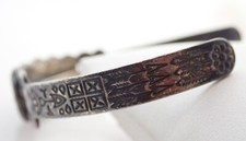 Navajo Fred Harvey Era Green Turquoise Snake Thunderbird Sterling Cuff Bracelet - Additional view 4
