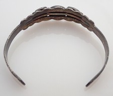 Navajo Fred Harvey Era Green Turquoise Snake Thunderbird Sterling Cuff Bracelet - Additional view 7