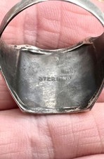 Navajo Handmade Bell Style Fred Harvey Sterling Silver Thunderbird Mens Ring 13 - Additional view 5