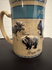 Rare Fred Harvey Trading Company “Wildlife Of Yellowstone” Mug Creme Colored - Additional view 3