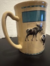 Rare Fred Harvey Trading Company “Wildlife Of Yellowstone” Mug Creme Colored - Additional view 4