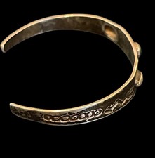 VERY OLD 1930's Fred Harvey Era Navajo Sterling Silver Turquoise Bracelet 5.2g - Additional view 2