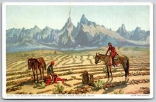 Needles California~Mojave Indians~Mystic Maze~Horses~c1910 Fred Harvey PC