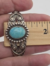VINTAGE FRED HARVEY NATIVE AMERICAN TURQUOISE CUFF BRACELET - Additional view 3