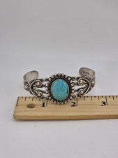 VINTAGE FRED HARVEY NATIVE AMERICAN TURQUOISE CUFF BRACELET - Additional view 4