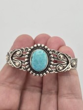 VINTAGE FRED HARVEY NATIVE AMERICAN TURQUOISE CUFF BRACELET - Additional view 7