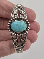 VINTAGE FRED HARVEY NATIVE AMERICAN TURQUOISE CUFF BRACELET - Additional view 10