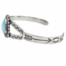 Native American Sterling Silver Fred Harvey Era Turquoise Cuff Bracelet - Additional view 5