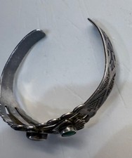 Fred Harvey Era Silver Cerrillos Turquoise Thunderbird Cuff Bracelet 15.7g - Additional view 4