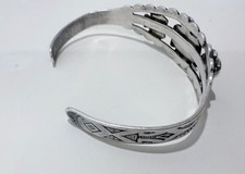 Fred Harvey Era Silver Cerrillos Turquoise Thunderbird Cuff Bracelet 15.7g - Additional view 7