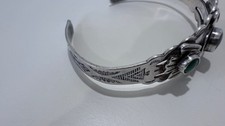 Fred Harvey Era Silver Cerrillos Turquoise Thunderbird Cuff Bracelet 15.7g - Additional view 8