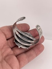 Vintage FRED HARVEY Navajo Carved Onyx Face Sterling silver Bracelet - Additional view 2