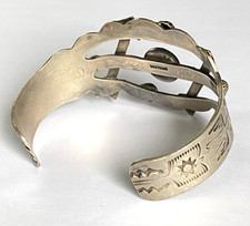 Fred Harvey Era Navajo Sterling & Turquoise Cuff Bracelet -Arrows & Thunderbirds - Additional view 2