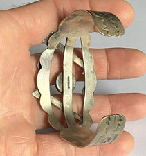 Fred Harvey Era Navajo Sterling & Turquoise Cuff Bracelet -Arrows & Thunderbirds - Additional view 7