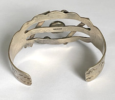 Fred Harvey Era Navajo Sterling & Turquoise Cuff Bracelet -Arrows & Thunderbirds - Additional view 8