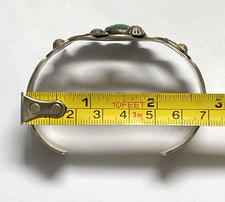 Fred Harvey Era Navajo Sterling & Turquoise Cuff Bracelet -Arrows & Thunderbirds - Additional view 10