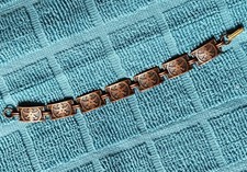 Vintage Copper Native American Knifewing Bracelet 7-Panel 7.25