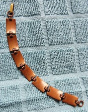 Vintage Copper Native American Knifewing Bracelet 7-Panel 7.25