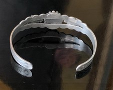 Vintage Fred Harvey Era Turquoise Thunderbird Sterling Silver Bracelet Cuff - Additional view 5