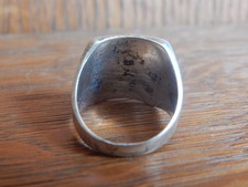 Fred Harvey Era Thunderbird Ring sz 7.5 Cast Sterling Silver or Coin - Additional view 3