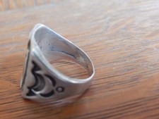 Fred Harvey Era Thunderbird Ring sz 7.5 Cast Sterling Silver or Coin - Additional view 4