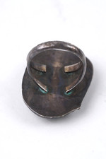 1940's Navajo TURQUOISE Fred Harvey Era Sterling Ring Size 5.5 - Additional view 5
