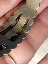 Fred Harvey Era Navajo THUNDERBIRD & Turquoise Cuff Bracelet Coin Silver *READ* - Additional view 4