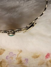 Fred Harvey Era Navajo THUNDERBIRD & Turquoise Cuff Bracelet Coin Silver *READ* - Additional view 5