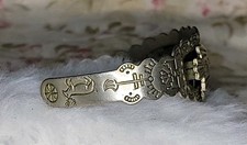 Fred Harvey Era Navajo THUNDERBIRD & Turquoise Cuff Bracelet Coin Silver *READ* - Additional view 10